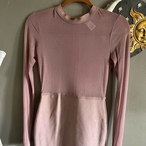 Blush pink mesh top body on dress